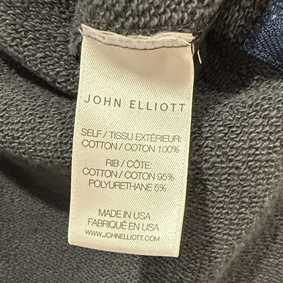 John Elliott Charcoal Hoodie with Side Zipper - Picture 6 of 6
